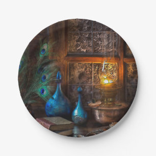 Assiettes En Carton Cabine par lamplique rustique scène brun bleu