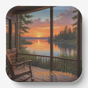 Assiettes En Carton Cabine Sur Le Lac