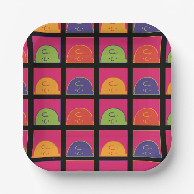 Assiettes En Carton cacahuètes | Art Pop moderne C'est Charlie Brown (Recto)