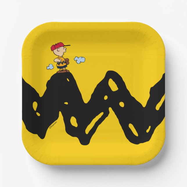 Assiettes En Carton cacahuètes | Charlie Baseball Brown (Recto)