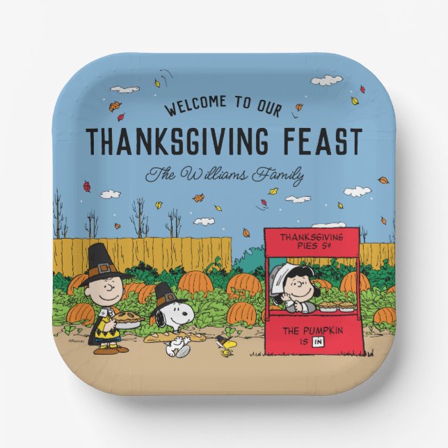 Assiettes En Carton cacahuètes | Charlie Brown Thanksgiving Ajouter Vo (Recto)