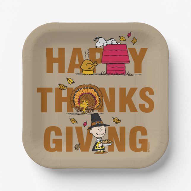 Assiettes En Carton cacahuètes | Combo Bon thanksgiving (Recto)