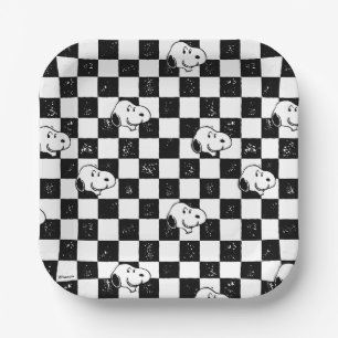 Assiettes En Carton cacahuètes Drapeau À damiers Snoopy