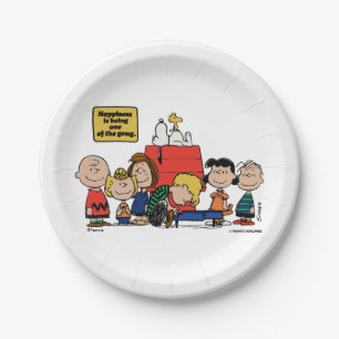 Assiettes En Carton cacahuètes   Le bonheur est d'être l'un des gangs