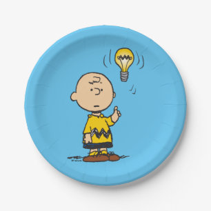 Assiettes En Carton cacahuètes   L'idée de l'ampoule de Charlie Brown