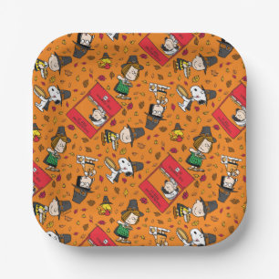 Assiettes En Carton cacahuètes   MOTIF BON THANKSGIVING