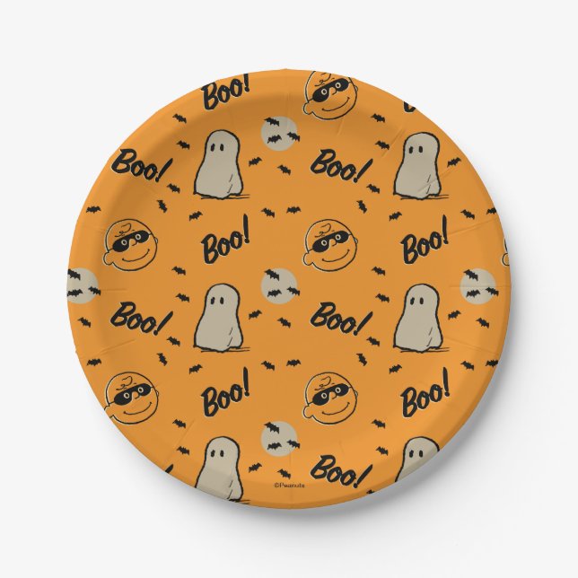 Assiettes En Carton cacahuètes | Motif d'Halloween de l'équipage Éffra (Devant)