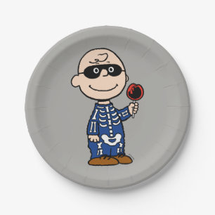 Assiettes En Carton cacahuètes Skeleton Charlie Brown