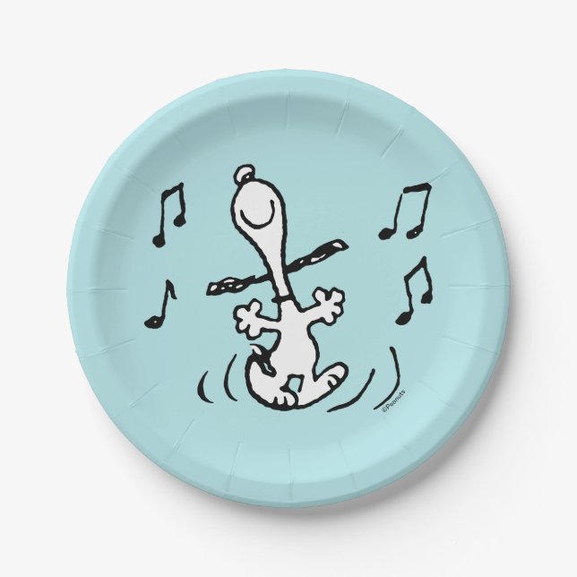 Assiettes En Carton cacahuètes | Snoopy Dancing (Devant)
