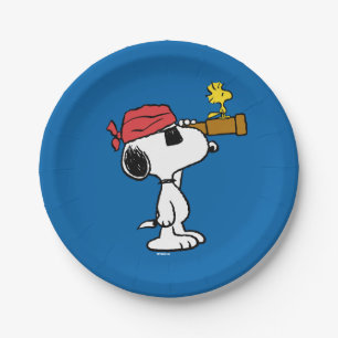 Assiettes En Carton cacahuètes   Snoopy et bois de pirate