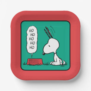 Assiettes En Carton cacahuètes   Snoopy Ho Ho Ho Plat alimentaire
