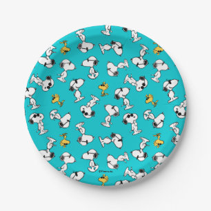 Assiettes En Carton cacahuètes   Snoopy & Lunettes de soleil Motif