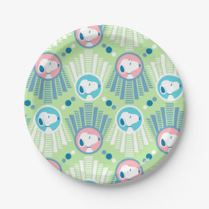 Assiettes En Carton cacahuètes   Snoopy Mint Green Deco Dreams Motif