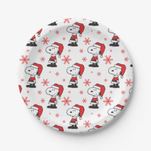 Assiettes En Carton cacahuètes Snoopy Santa Claus