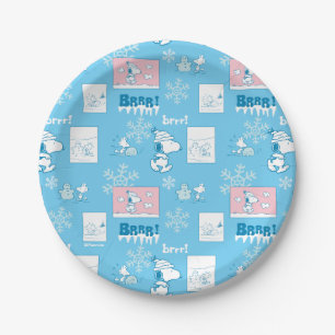 Assiettes En Carton cacahuètes Snoopy Snow Day Motif