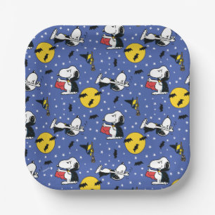 Assiettes En Carton cacahuètes Snoopy Vampire Motif