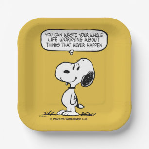 Assiettes En Carton cacahuètes Snoopy Vous ne pouvez pas regarder to