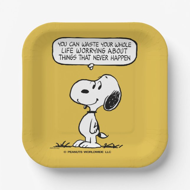 Assiettes En Carton cacahuètes | Snoopy Vous ne pouvez pas regarder to (Recto)