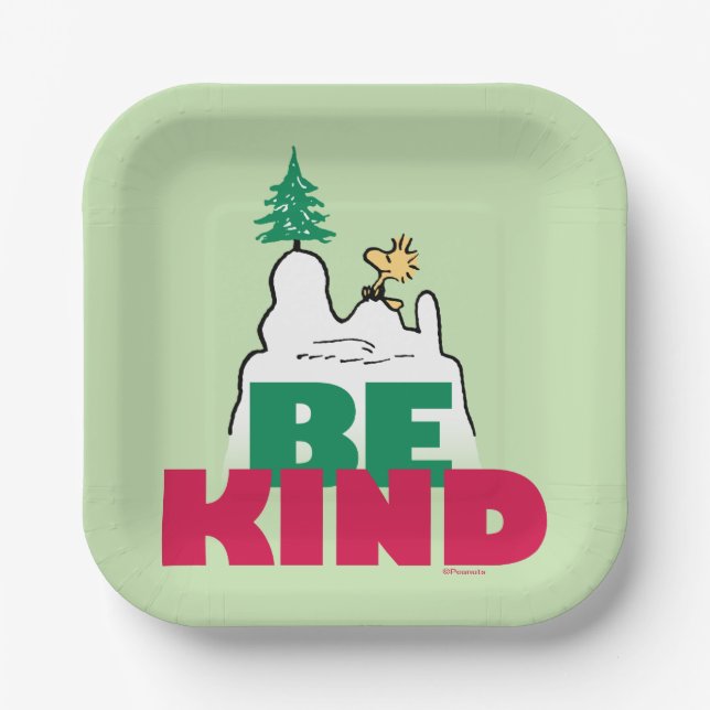 Assiettes En Carton cacahuètes | Snoopy & Woodstock Be Kind (Recto)