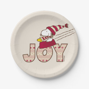 Assiettes En Carton cacahuètes Snoopy & Woodstock Joy Sled Ride