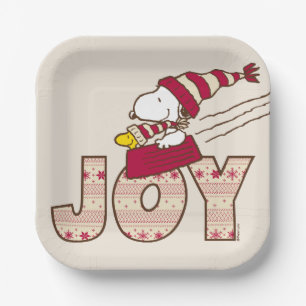 Assiettes En Carton cacahuètes Snoopy & Woodstock Joy Sled Ride