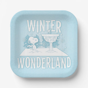 Assiettes En Carton cacahuètes Snoopy & Woodstock Winter Wonderland