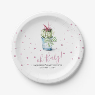 Assiettes En Carton Cactus aquarelle moderne