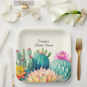 Assiettes En Carton Cactus Et Succulents