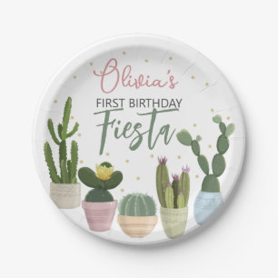 Assiettes En Carton Cactus Fiesta Premier anniversaire