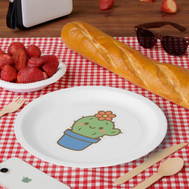 Assiettes En Carton Cactus lunaires (Pique-nique)