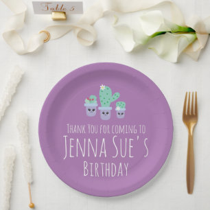 Assiettes En Carton Cactus Mignon Plante en Pot Anniversaire Remerciem