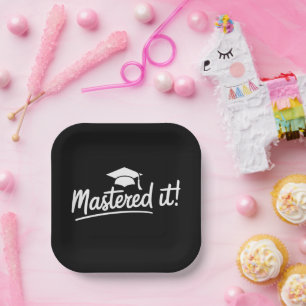 Assiettes En Carton Cadeau de fin d'études de master Maîtrisé 