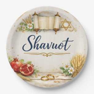 Assiettes En Carton Cadeau de Shavuot, Fête des Semaines, Fête juive