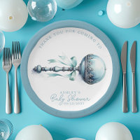 Cadeau élégant bleu hochet garçon Baby Shower