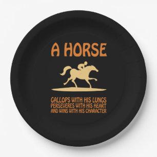 Assiettes En Carton Cadeau équestre   A Horse Gallops