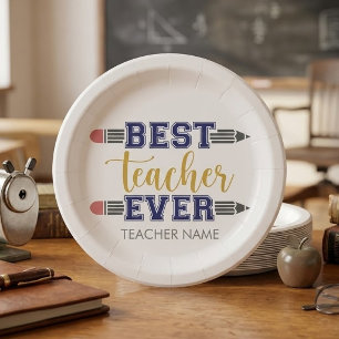 Assiettes En Carton Cadeau personnalisé Meilleur Professeur - Cadeau P