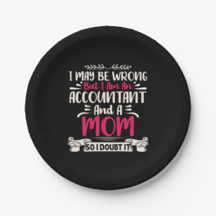 Assiettes En Carton Cadeau pour comptable   Comptable et maman