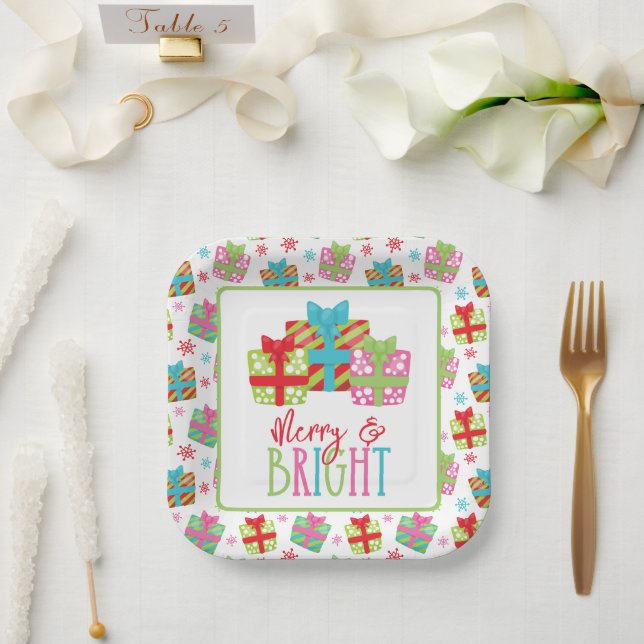 Assiettes En Carton Cadeaux de Noël fantasques (Mariage)