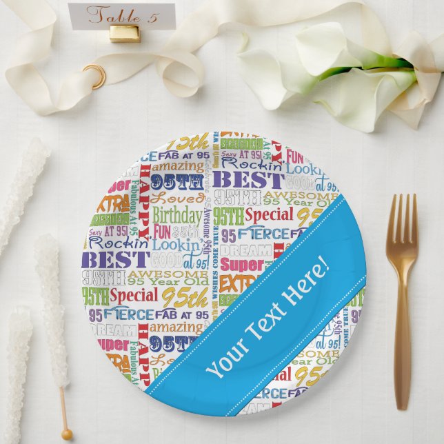 Assiettes En Carton Cadeaux Uniques Et Spéciaux 95e Anniversaire (Mariage)