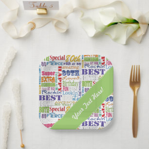 Assiettes En Carton Cadeaux Uniques Et Spéciaux De Fête Du 80E Anniver