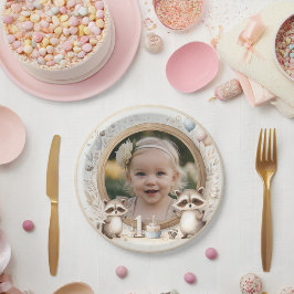 Assiettes En Carton Cadre photo Raccoon pour les fêtes d'anniversaire
