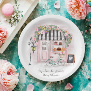 Assiettes En Carton Café Français Bonjour Bebe Paris Tea Baby shower