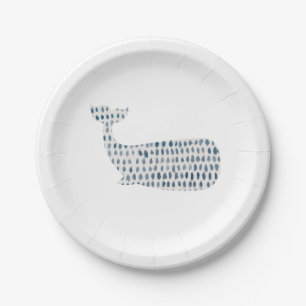Assiettes En Carton Cailloux de verre de mer de baleine océan