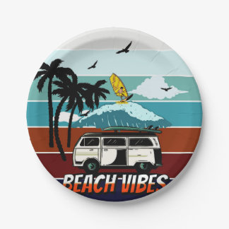 ASSIETTES EN CARTON CALIFORNIA BEACH VIBES