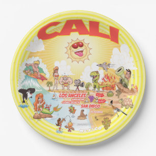 Assiettes En Carton California CALI Beach Paradise