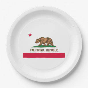 Assiettes En Carton California State Flag Design