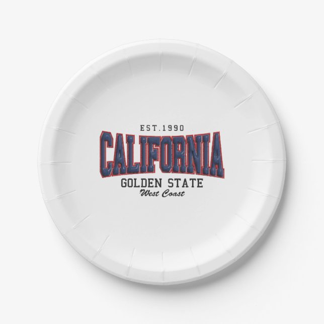 Assiettes En Carton Californie 3D (Devant)