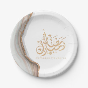 Assiettes En Carton calligraphie arabe de Ramadan moubarak