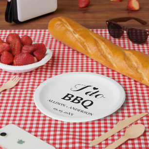 Assiettes En Carton Calligraphie moderne i do barbecue douche nuptiale
