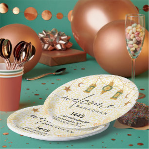 Assiettes En Carton calligraphie simple bienvenue Ramadan